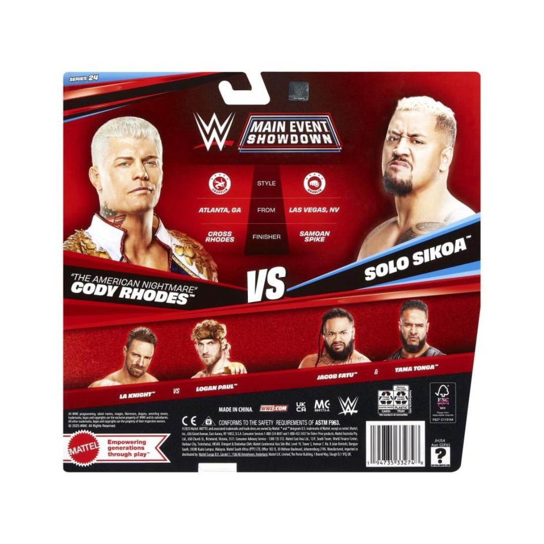 Mattel: WWE Championship Showdown Series 24 Cody Rhodes vs. Solo Sikoa Two-Pack