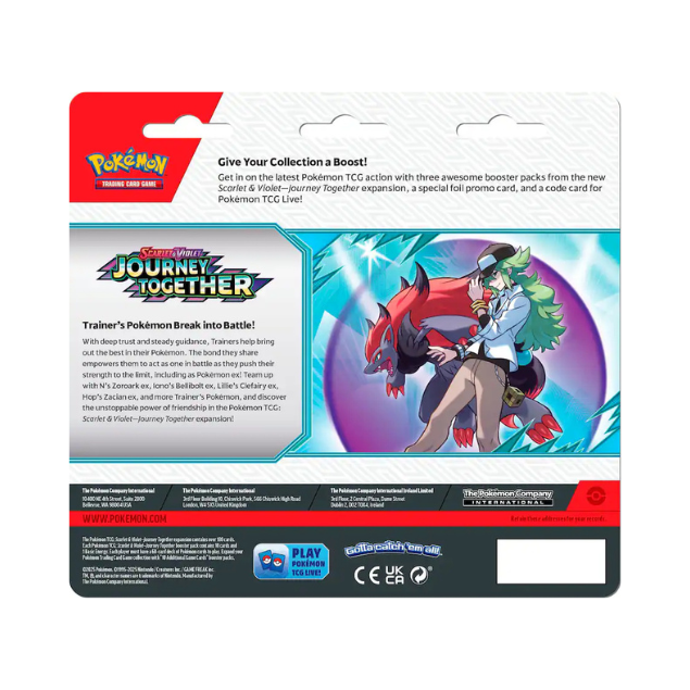 Pokémon - Scarlet & Violet Journey Together 3 Pk Booster - Styles May Vary