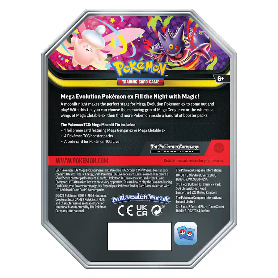 Pokémon - Trading Card Game: Pokemon Mega Moonlit Tin - Mega Clefable ex