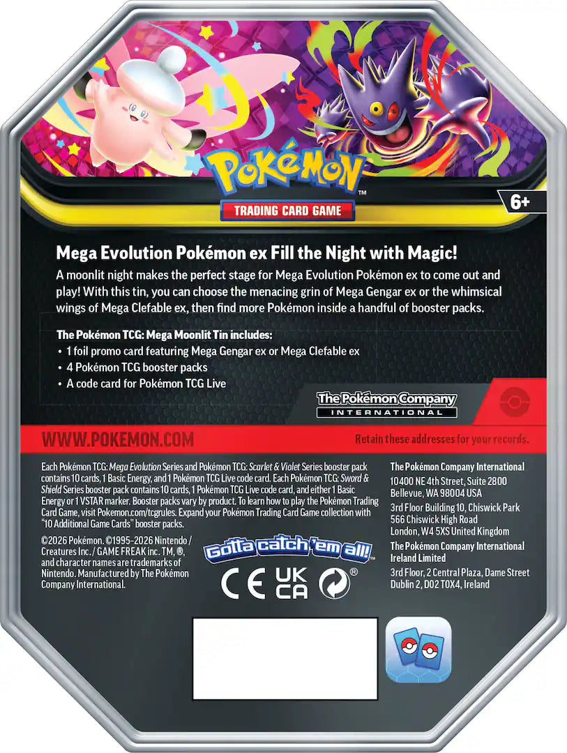 Pokémon - Trading Card Game: Pokemon Mega Moonlit Tin - Mega Gengar ex